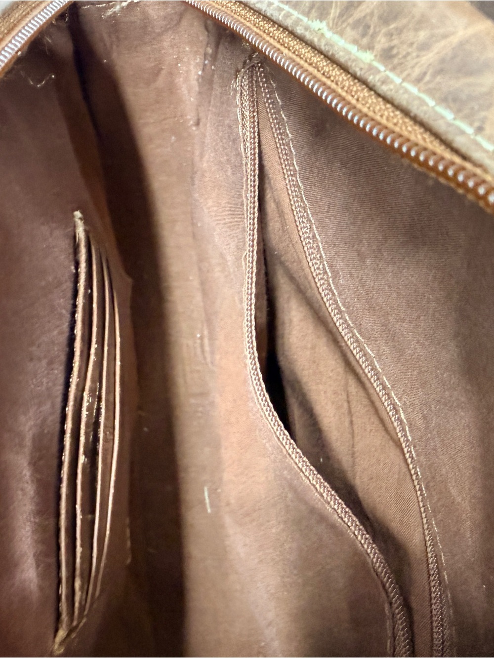 Myra Bag Brown and Cream Hand-Tooled Sunflower Round Crossbody - Picture 6 of 8
